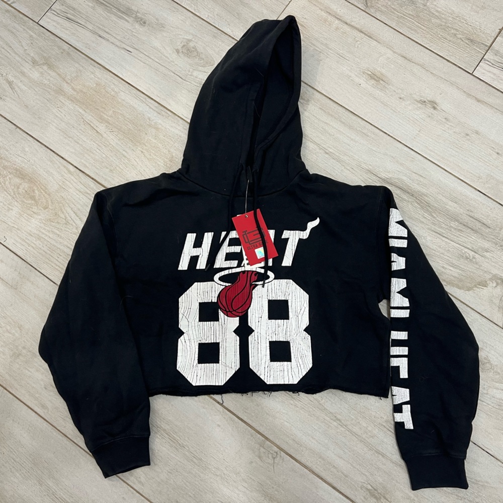 Miami Heat Crop Hoodie Urban Outfitters